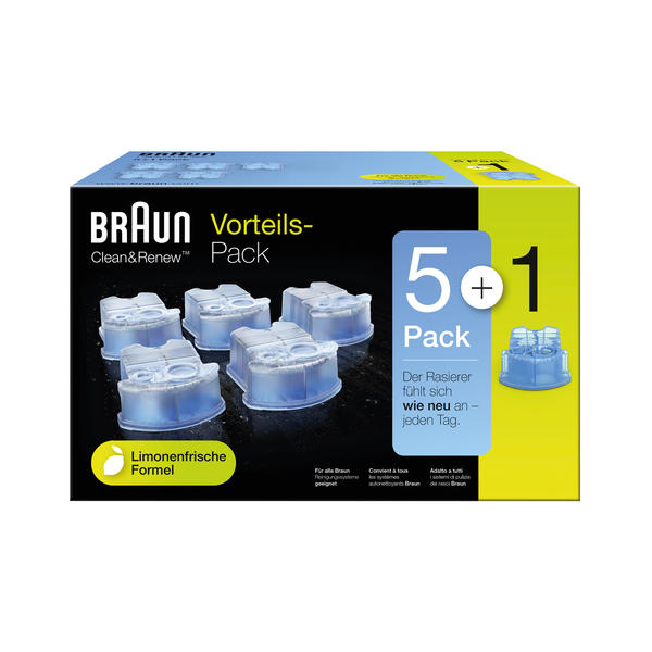 Braun Braun Reinigungskartuschen CCR5+1 - Vorteilspack 6 Stk. Clean &  Charge