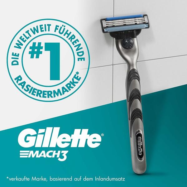 GILLETTE Gillette Mach3 Rasierklingen, 25 Klinge 3-fach mit Ersatzklingen für Nassrasierer Herren