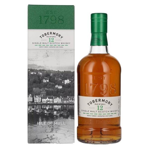 Tobermory Whisky Tobermory Old 46,3% Vol. Malt Years Scotch in Single Geschenkbox 0,7l Whisky 12