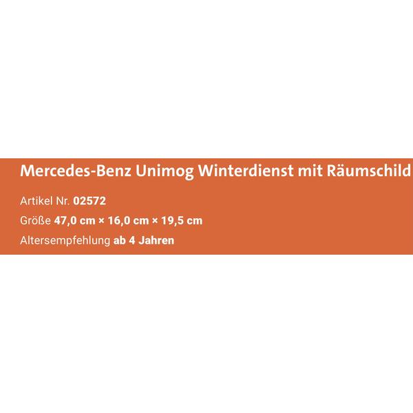 Bruder 02572 Bruder Mercedes Benz Unimog Winterdienst mit Räumschild