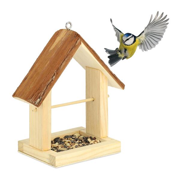 Simply Garden Vogelfutterhaus Holz, Vogelhaus zum Aufhängen, HBT