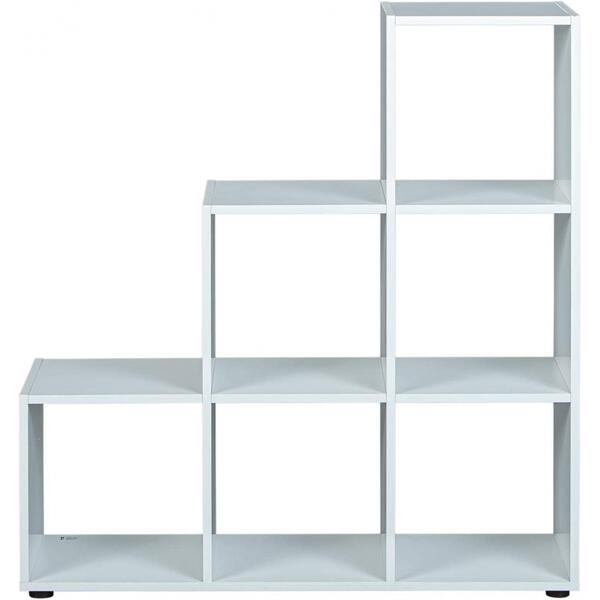 Stufenregal Mega Bücherregal Weiß Regal Raumteiler 1