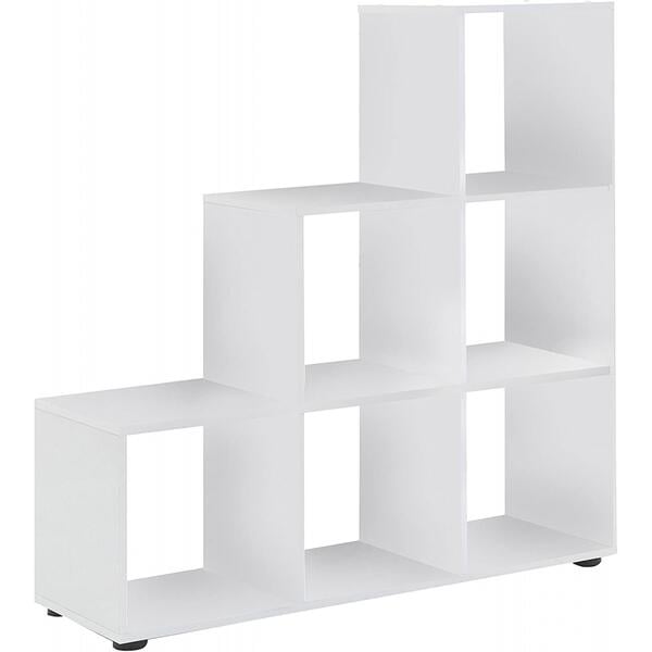 Raumteiler Regal Bücherregal Stufenregal Weiß Mega 1