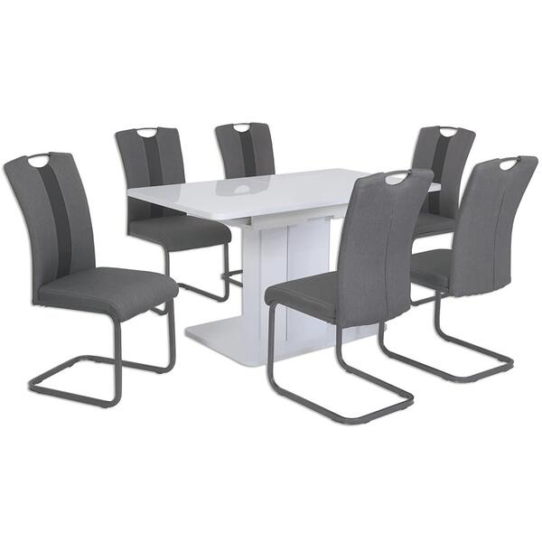 HELA Esszimmerstuhl Küchenstuhl Schwingstuhl Stuhl AMBER 2S Webstoff Grau  Hela / Apollo | 4-Fuß-Stühle
